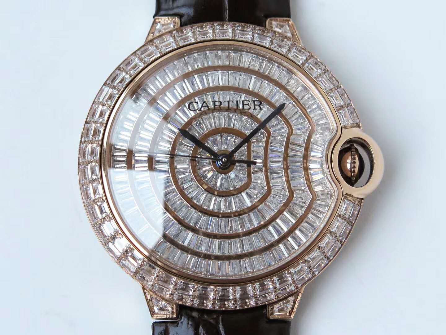 Ballon Bleu de Ca*t1er 42mm D1am0nd Paved Dial in Rose Gold